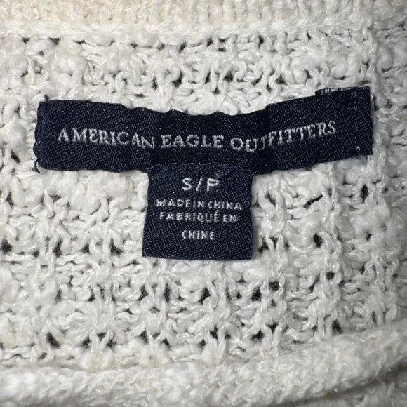 American Eagle Outfitters Cream Lace Up Textured Knit Sweater Women's Small - Picture 4 of 4